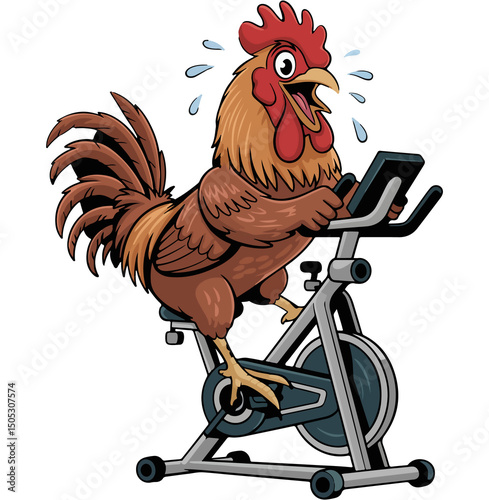 Funny Gym Chicken Png, Rooster Gym Png
