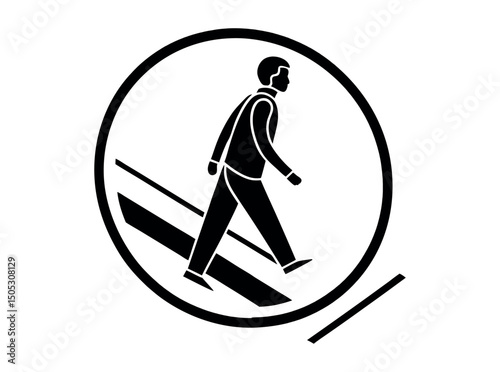 Illustration of people ascending stairs, black and white graphic depicting a man and a woman ascending a staircase, stairs, staircase, stairway, escalator, elevator, ascending, walking, man, woman, pe