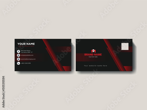 Modern Business Card Design for Professionals, Elegant and modern business card design with blue gradient and waves