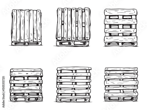 Minimalist pallet line art illustration for modern branding