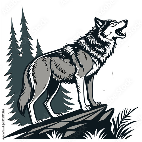 wolf black and white