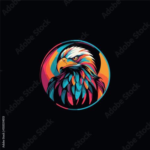 Abstract eagle design. Ready to print for t-shirt, brooch pin or logo