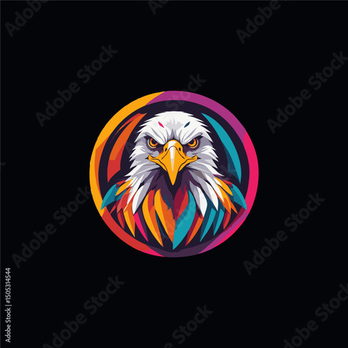 Abstract eagle design. Ready to print for t-shirt, brooch pin or logo