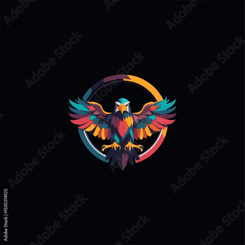 Abstract eagle design. Ready to print for t-shirt, brooch pin or logo