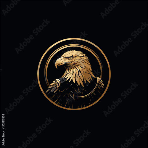 Abstract eagle design. Ready to print for t-shirt, brooch pin or logo