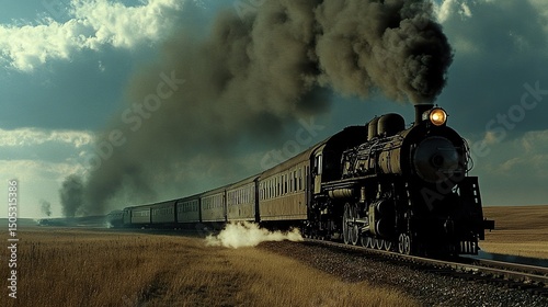 steam train in the forest