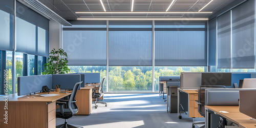 Workspace Automated Blinds Smart Window Control Modern Office Design