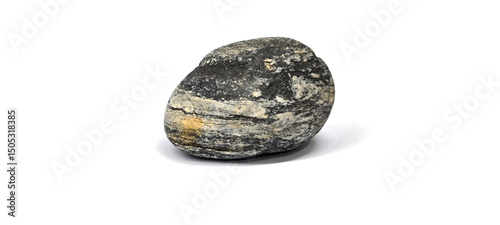 Natural river stones on white background