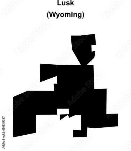 Lusk (Wyoming) blank outline map