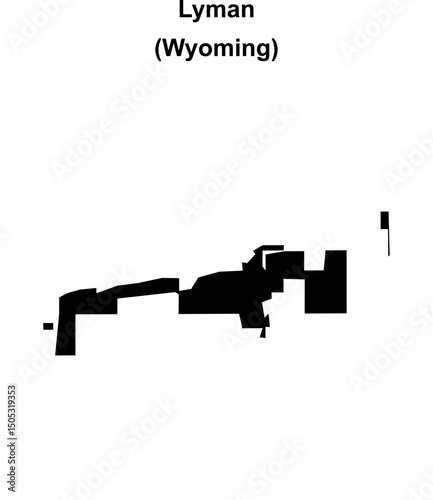 Lyman (Wyoming) blank outline map