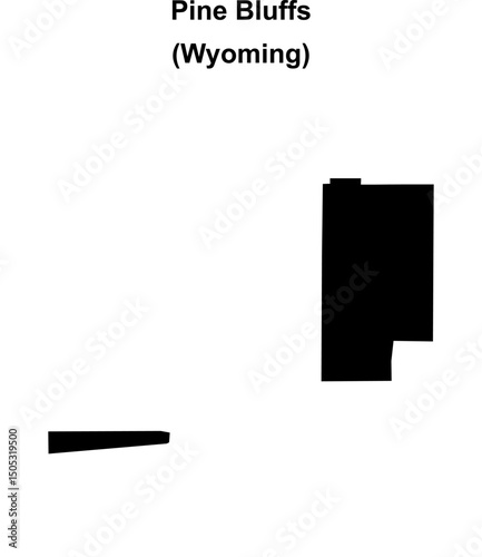 Pine Bluffs (Wyoming) blank outline map