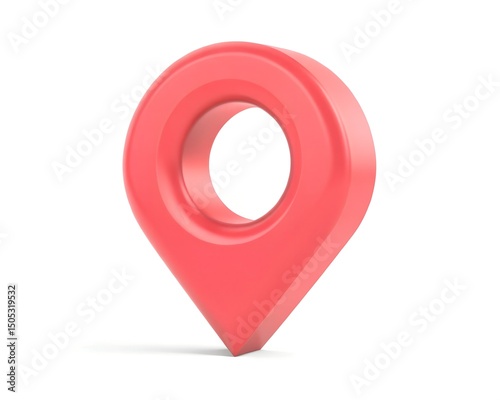 Red 3D Location Pin Icon for Navigation Mapping and GPS Applications in Digital Design