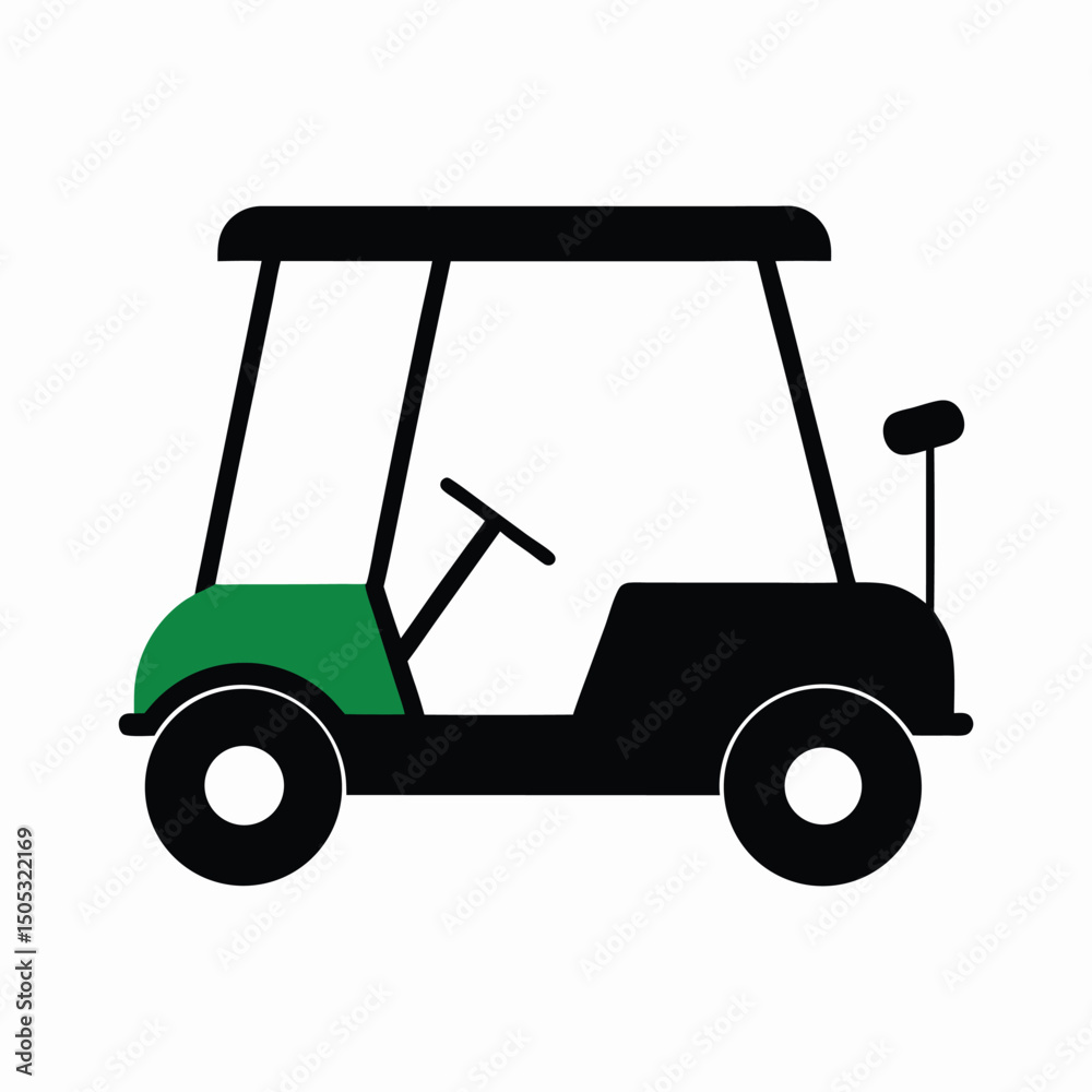 Fototapeta premium Simple golf cart illustration vector design on white background