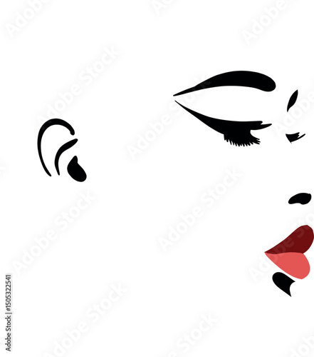 Girl's Face Contour - Abstract Femininity