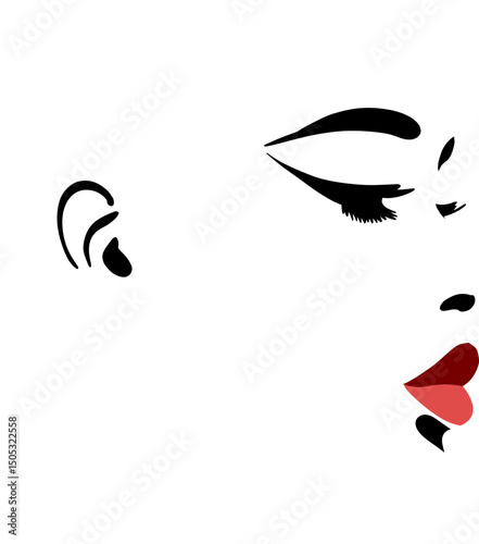 Girl's Face Contour - Abstract Femininity