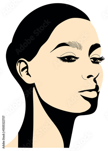 Minimalist Vector Illustration of a Woman's Portrait sticker