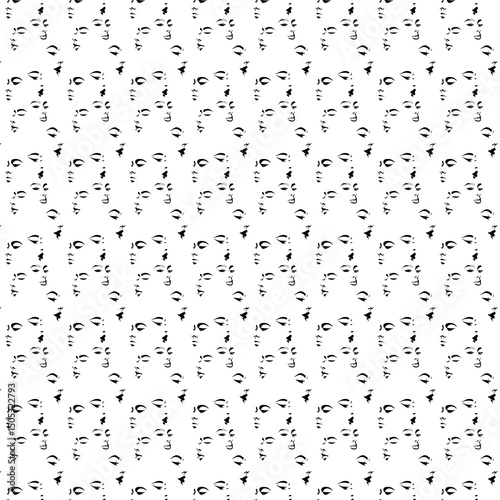 Minimalist Black and White Face Pattern