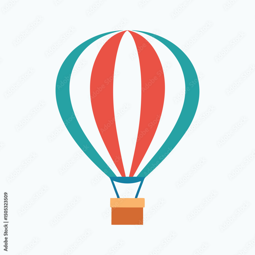 Fototapeta premium Simple hot air balloon vector illustration colorful balloon design
