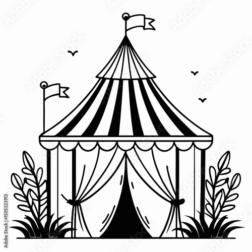 circus tent vector illustration