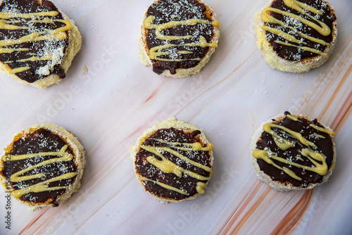 Russian caps cake, sweet delicious dessert.