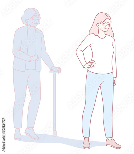 An illustration emphasizing the strong connection and bond that exists between generations due to companionship