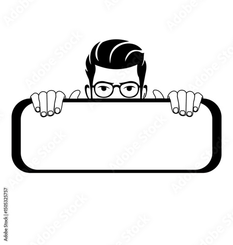man holding blank sign
