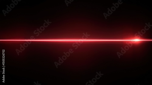 Red Light Beam on Black Background