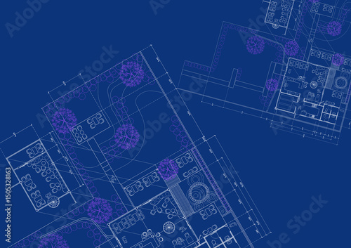 Floor plan designed building on the drawing.
