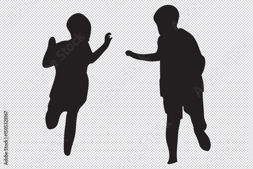 Children Playing Silhouette - Ideal for Joyful & Playful Projects EPS 10