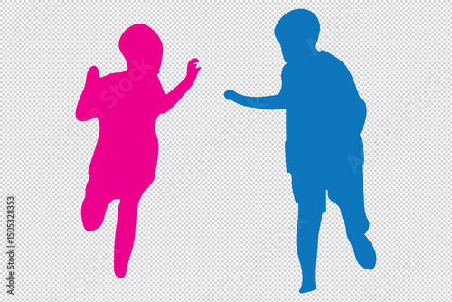 Children Playing Silhouette - Ideal for Joyful & Playful Projects EPS 10