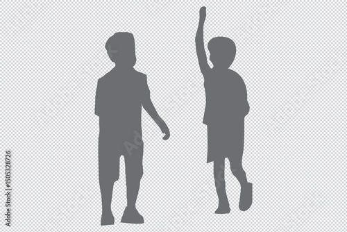 Children Playing Silhouette - Ideal for Joyful & Playful Projects EPS 10