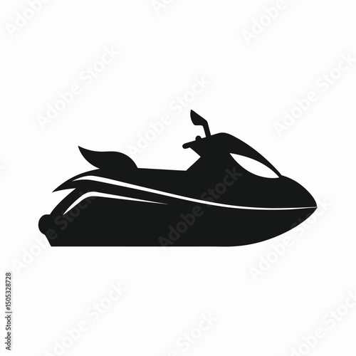 Silhouette illustration of jet ski for water sports and recreation activities