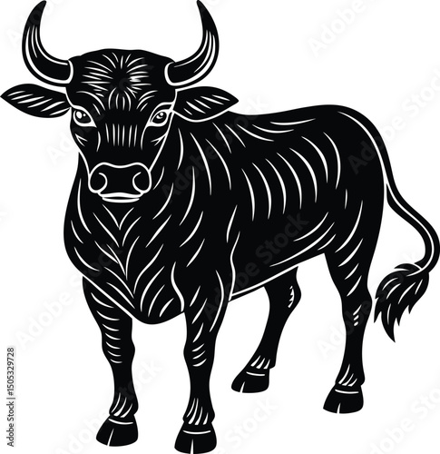 bull with head lowered