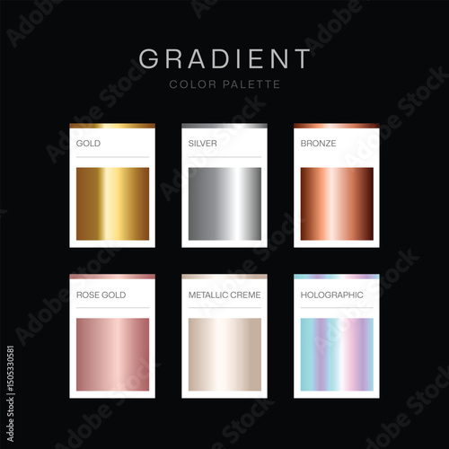 Set of top gradients in different shades