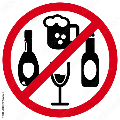 No Alcohol Allowed: Prohibited Drinks And Alcoholic Beverages Sign
