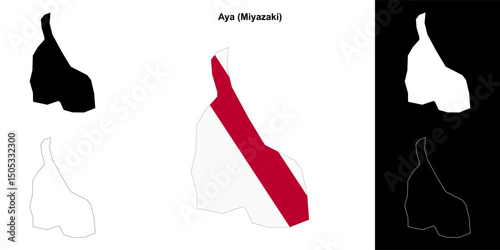 Aya (Miyazaki) outline map set
