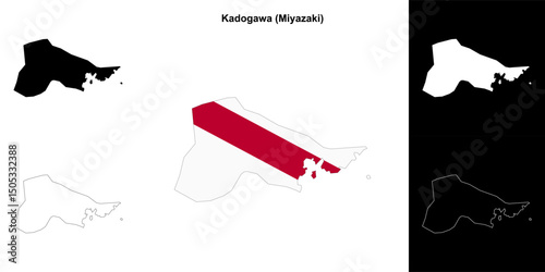 Kadogawa (Miyazaki) outline map set