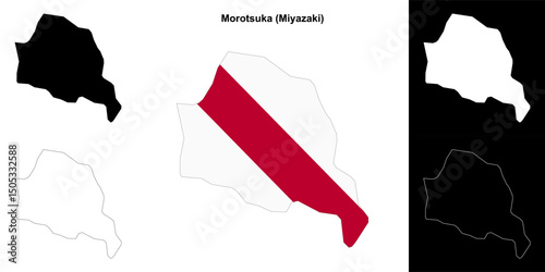 Morotsuka (Miyazaki) outline map set