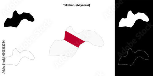 Takaharu (Miyazaki) outline map set