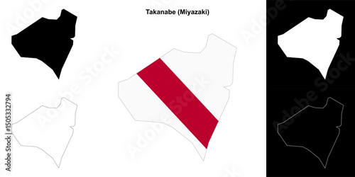 Takanabe (Miyazaki) outline map set