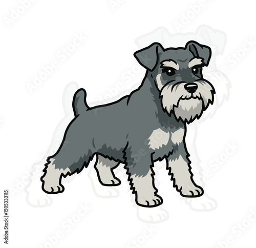 Miniature Schnauzer with Beard Vector