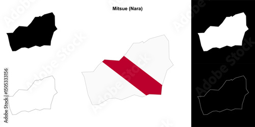 Mitsue (Nara) outline map set