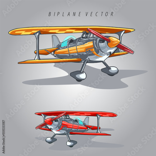 Biplane Vector illustration