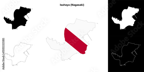 Isahaya (Naoasaki) outline map set