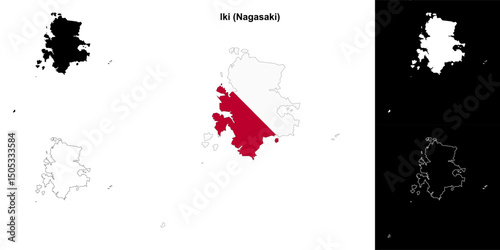 Iki (Naoasaki) outline map set