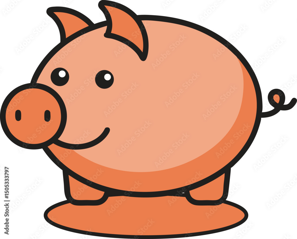 Fototapeta premium Pig vector icon, Pig icon vector illustration
