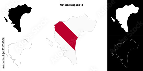 Omura (Naoasaki) outline map set