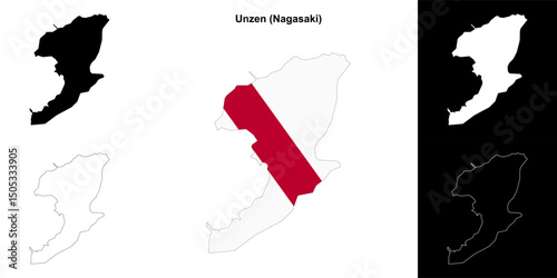 Unzen (Naoasaki) outline map set