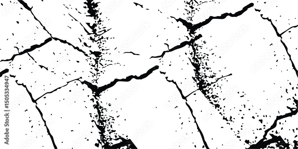 Fototapeta premium old wall background crack vector, grunge texture. cracked ground, ground distress texture, damage texture. 