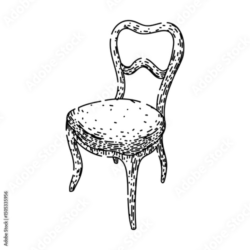 collectible antique chair sketch hand drawn vector